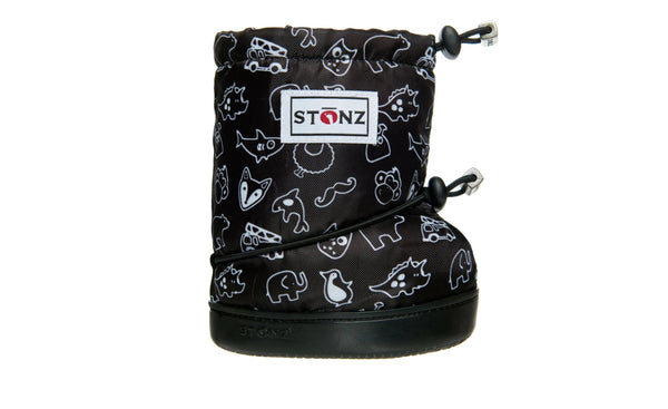 Toddler Booties - Stonz Print - Black