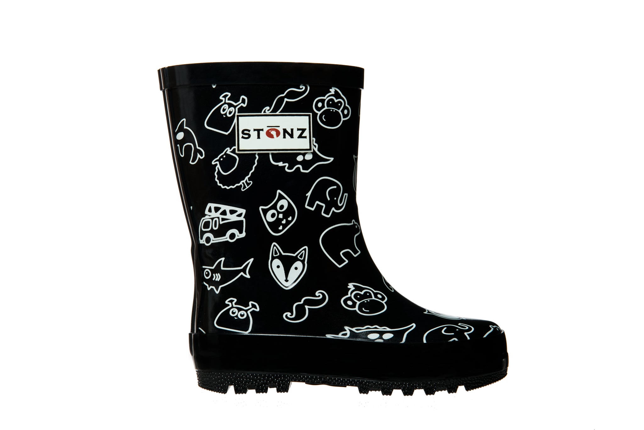 Rain Boots - Stonz Print - Black