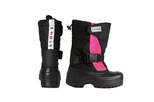 Pink and Black Trek - Extra wide opening - Weather-resistant Winter Boots for Kids - Stonz