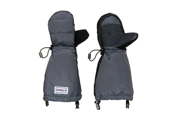 Black and Grey Youth Mitts - Waterproof Gloves with Fleece Lining for Toddlers - Stonz