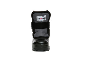 Grey and Black Scout - Front View - Weather-resistant Winter Boots for Kids - Stonz