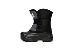 Grey and Black Scout - Back View - Weather-resistant Winter Boots for Kids - StonzGrey and Black Scout - Side View - Weather-resistant Winter Boots for Kids - Stonz