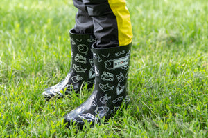 Rain Boots - Stonz Print - Black