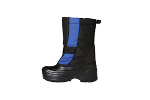 Slate Blue and Black Trek - Side View - Weather-resistant Winter Boots for Kids - Stonz