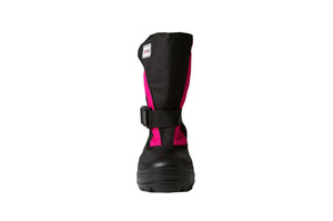 Pink and Black Trek - Front View - Weather-resistant Winter Boots for Kids - Stonz