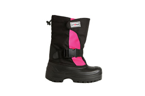 Pink and Black Trek - Weather-resistant Winter Boots for Kids - Stonz