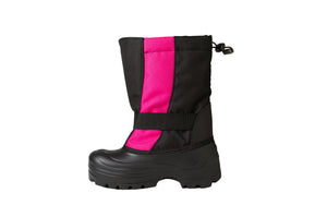 Pink and Black Trek - Side View - Weather-resistant Winter Boots for Kids - Stonz