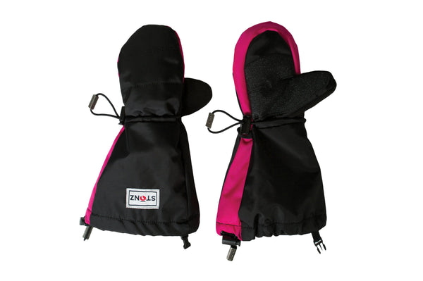 Pink and Black Youth Mitts - Waterproof Gloves with Fleece Lining for Toddlers - Stonz